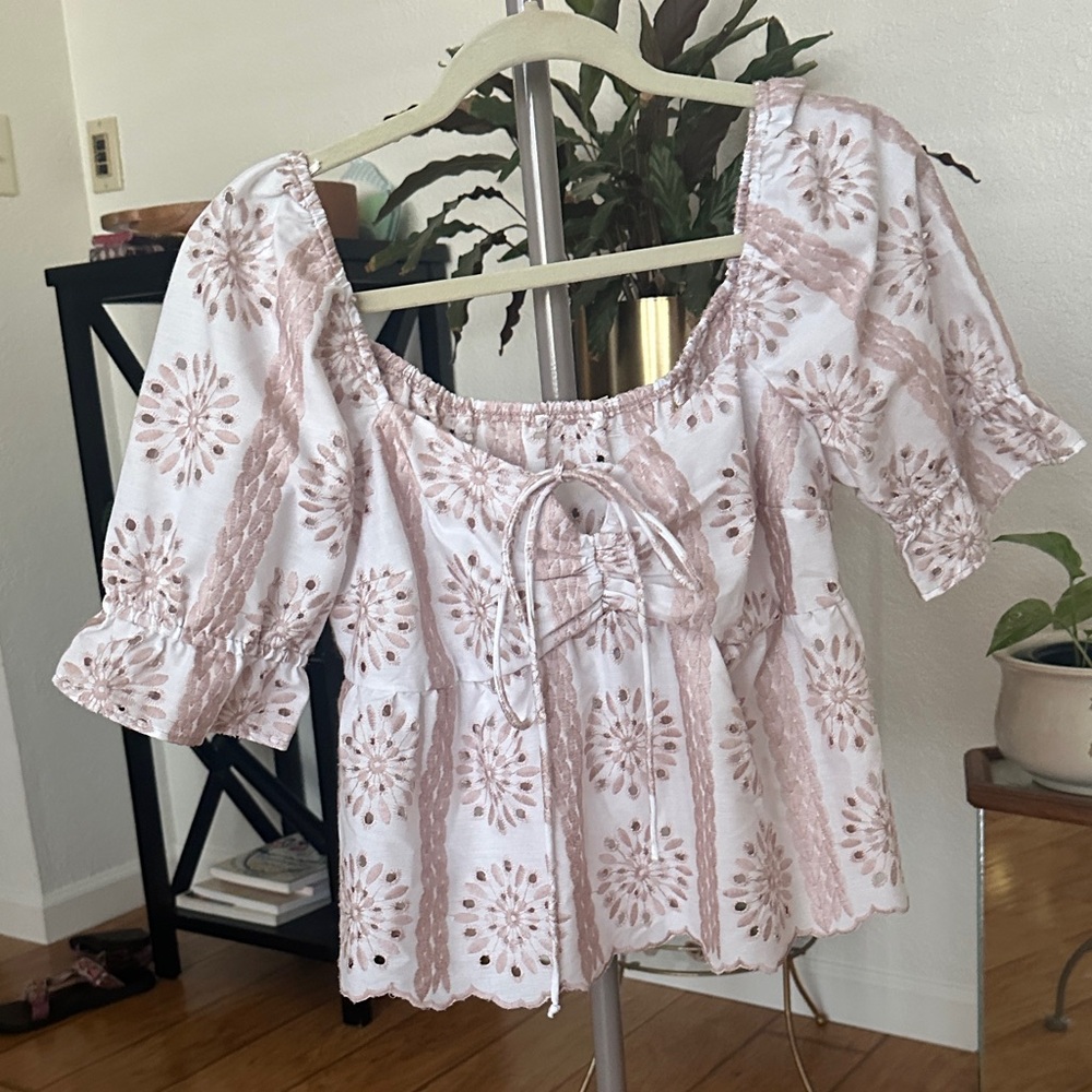 Boho Floral Blouse with Puff Sleeves